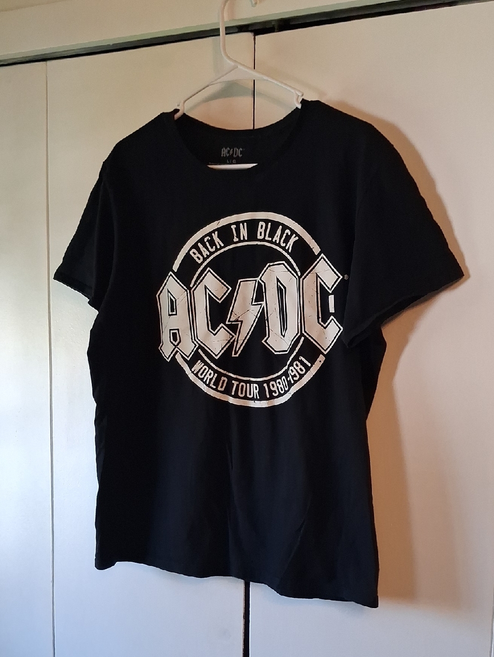AC/DC Black Tee with White Logo